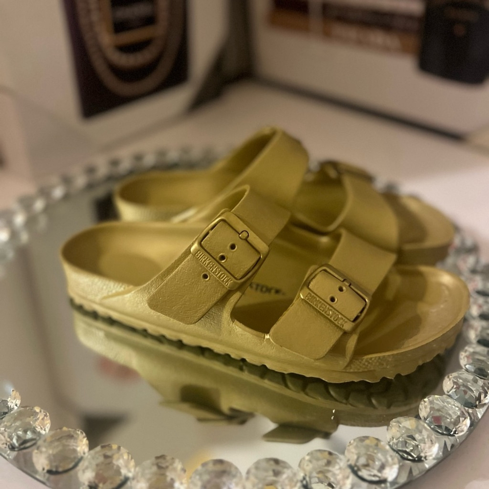 Birkenstock Arizona Eva Gold Sandals Shoes sz 8 - Picture 5 of 11